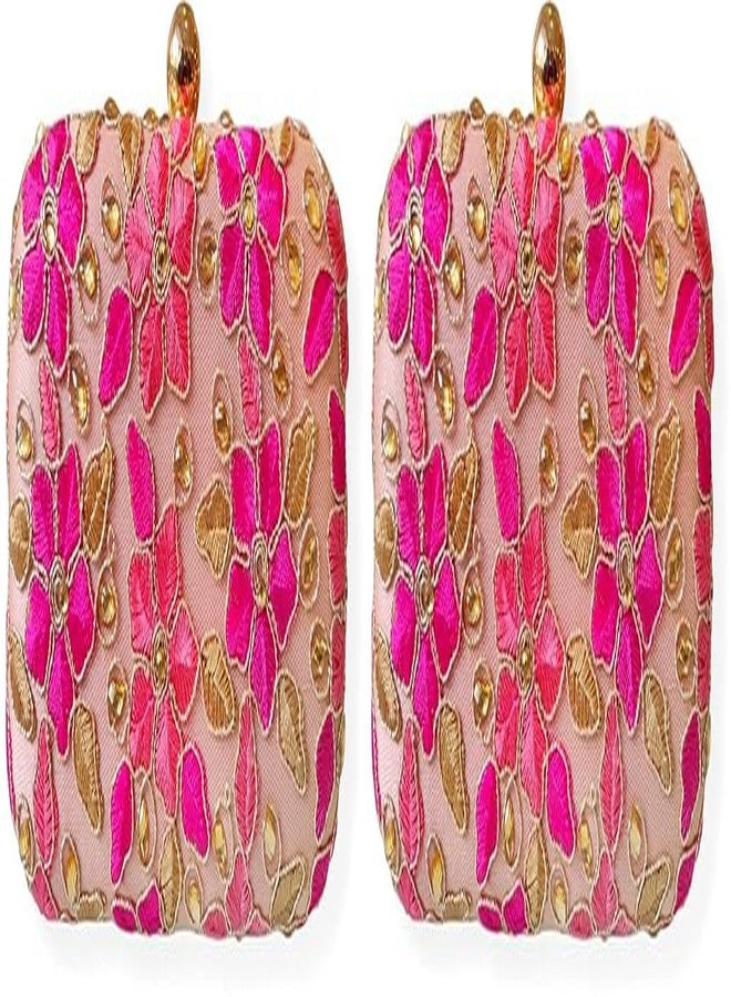 DUCHESS Women's Floral Pink Box Clutch (Pack of 2)